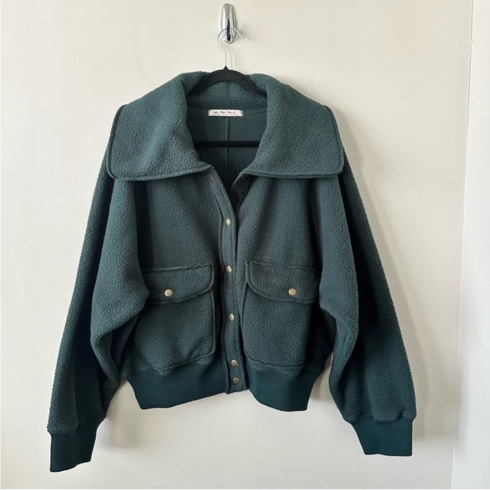 Free People- Shasta Cardigan Jacket In Deepest Spruce (Size:XL) - Picture 2 of 4